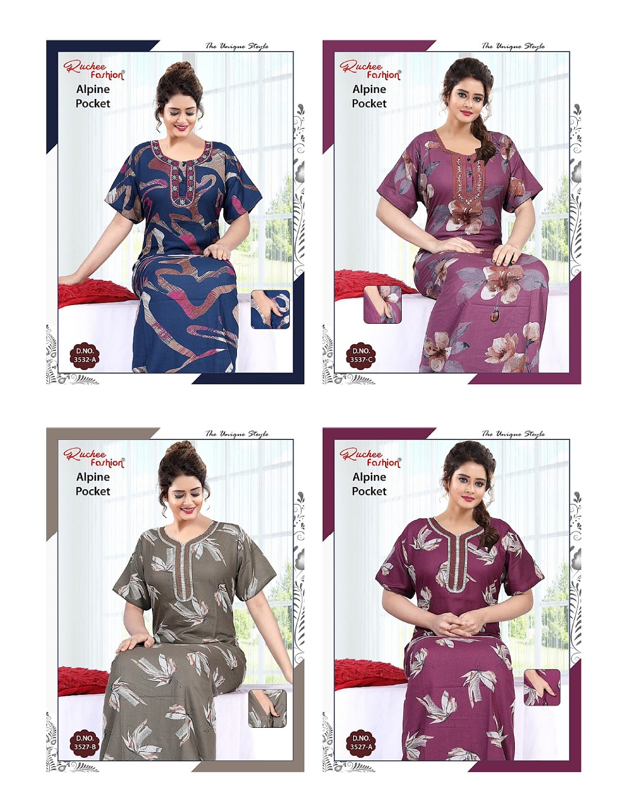 Alpine Pocket 010825 Ruchee Fashion Night Gowns Wholesale Price