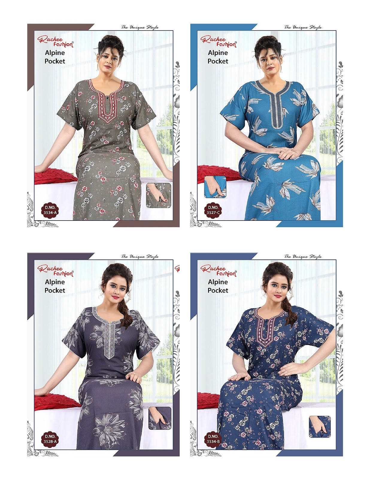 Alpine Pocket 010825 Ruchee Fashion Night Gowns Wholesale Price