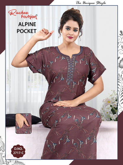 Alpine Pocket 031025 Ruchee Fashion Night Gowns Exporter Ahmedabad
