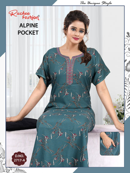 Alpine Pocket 031025 Ruchee Fashion Night Gowns Exporter Ahmedabad