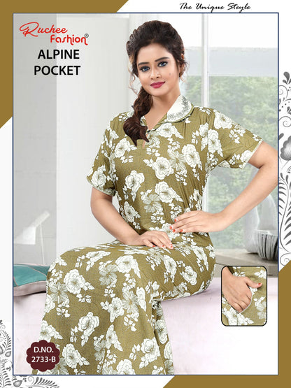 Alpine Pocket 031025 Ruchee Fashion Night Gowns Exporter Ahmedabad
