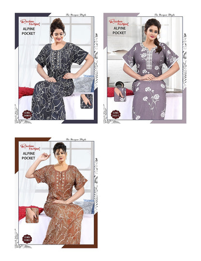 Alpine Pocket 0507 Ruchee Fashion Night Gowns Wholesaler Ahmedabad