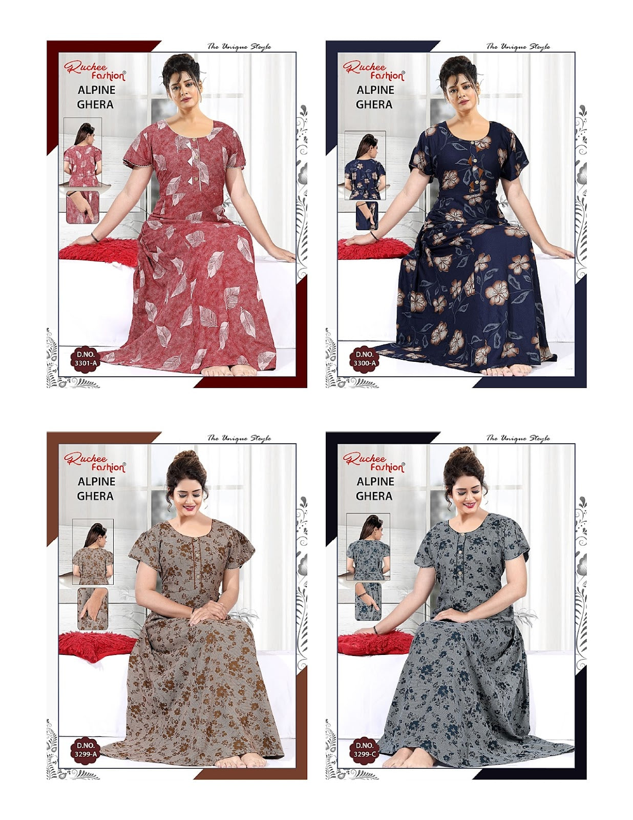 Alpine Pocket 0607 Ruchee Fashion Night Gowns Supplier Gujarat