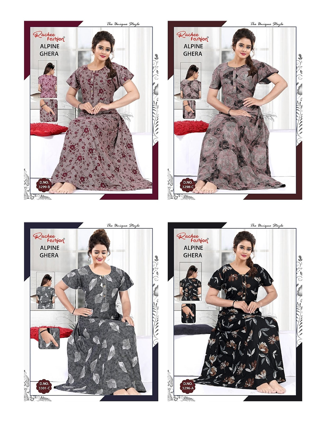 Alpine Pocket 0607 Ruchee Fashion Night Gowns Supplier Gujarat