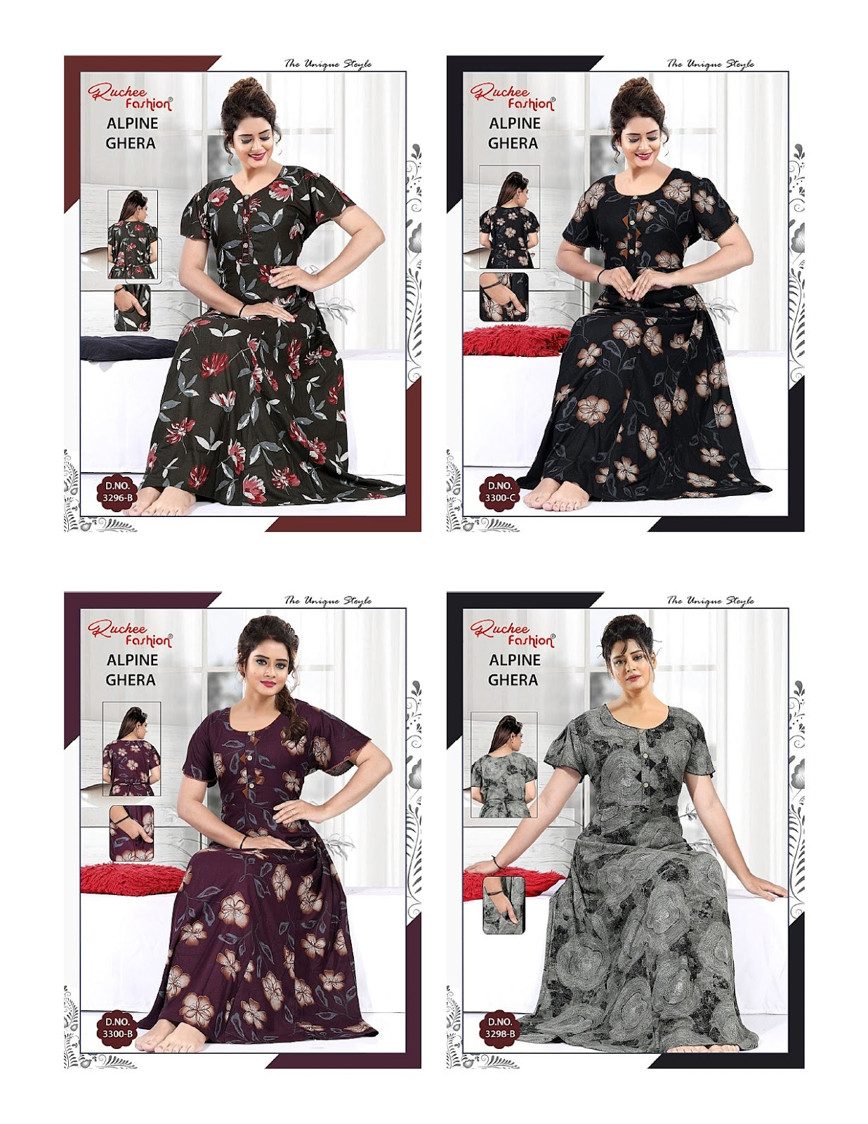 Alpine Pocket 0607 Ruchee Fashion Night Gowns Supplier Gujarat