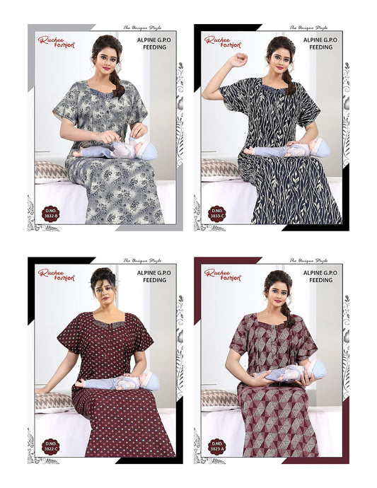 Alpine Pocket 0610 Ruchee Fashion Gpo Feeding Night Gown Wholesaler