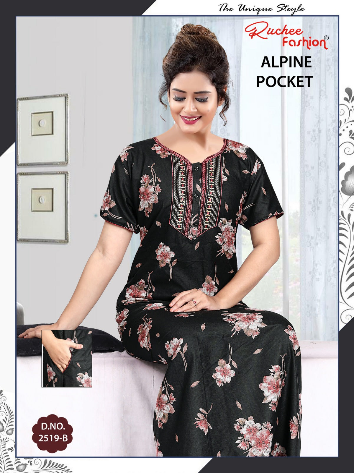 Alpine Pocket 080125 Ruchee Fashion Night Gowns Wholesale