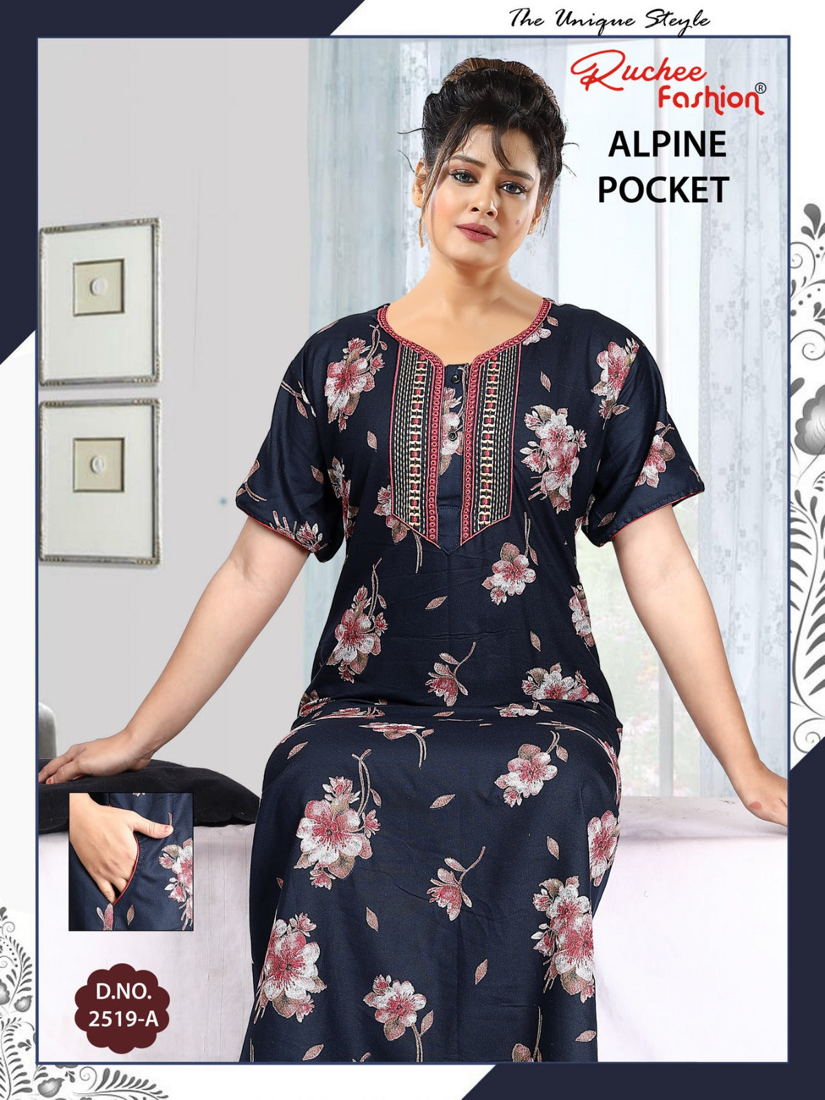 Alpine Pocket 080125 Ruchee Fashion Night Gowns Wholesale