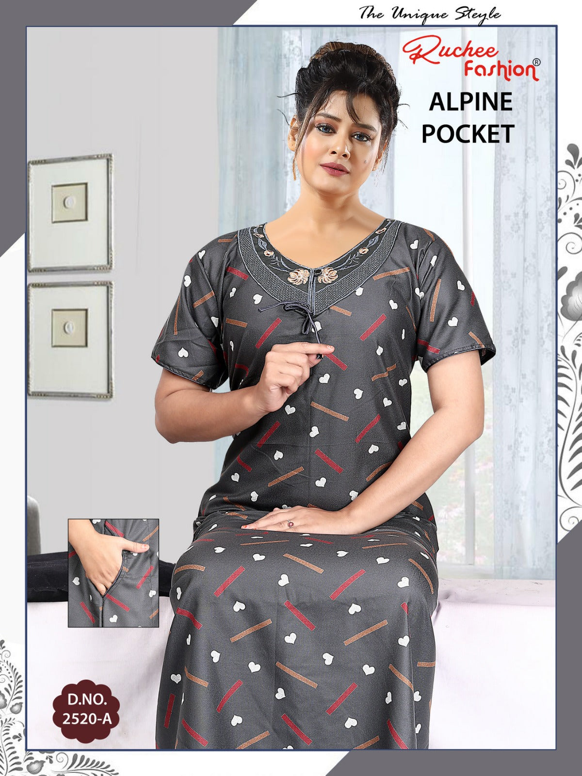 Alpine Pocket 080125 Ruchee Fashion Night Gowns Wholesale