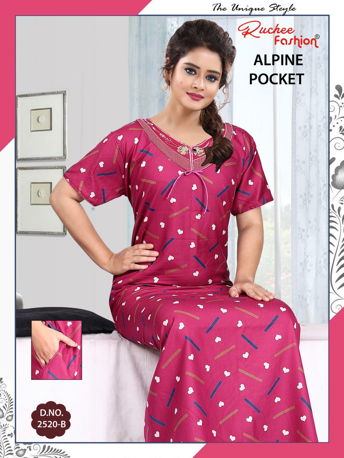 Alpine Pocket 080125 Ruchee Fashion Night Gowns Wholesale