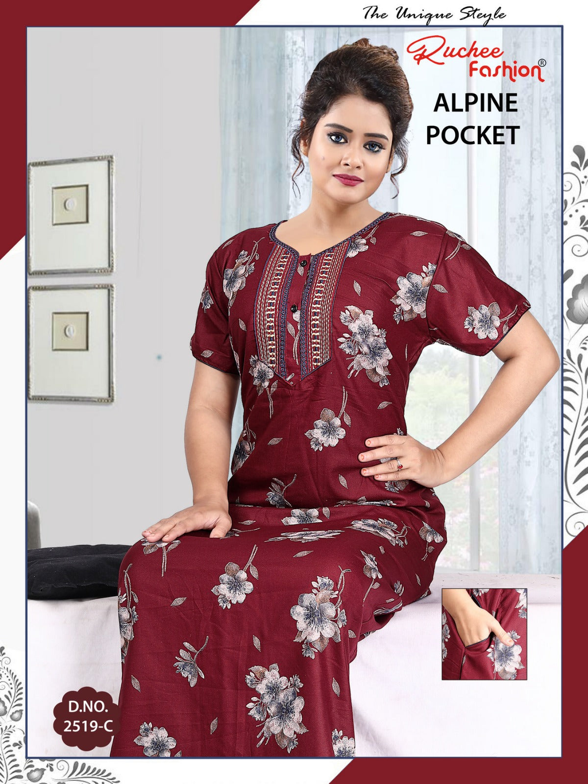 Alpine Pocket 080125 Ruchee Fashion Night Gowns Wholesale