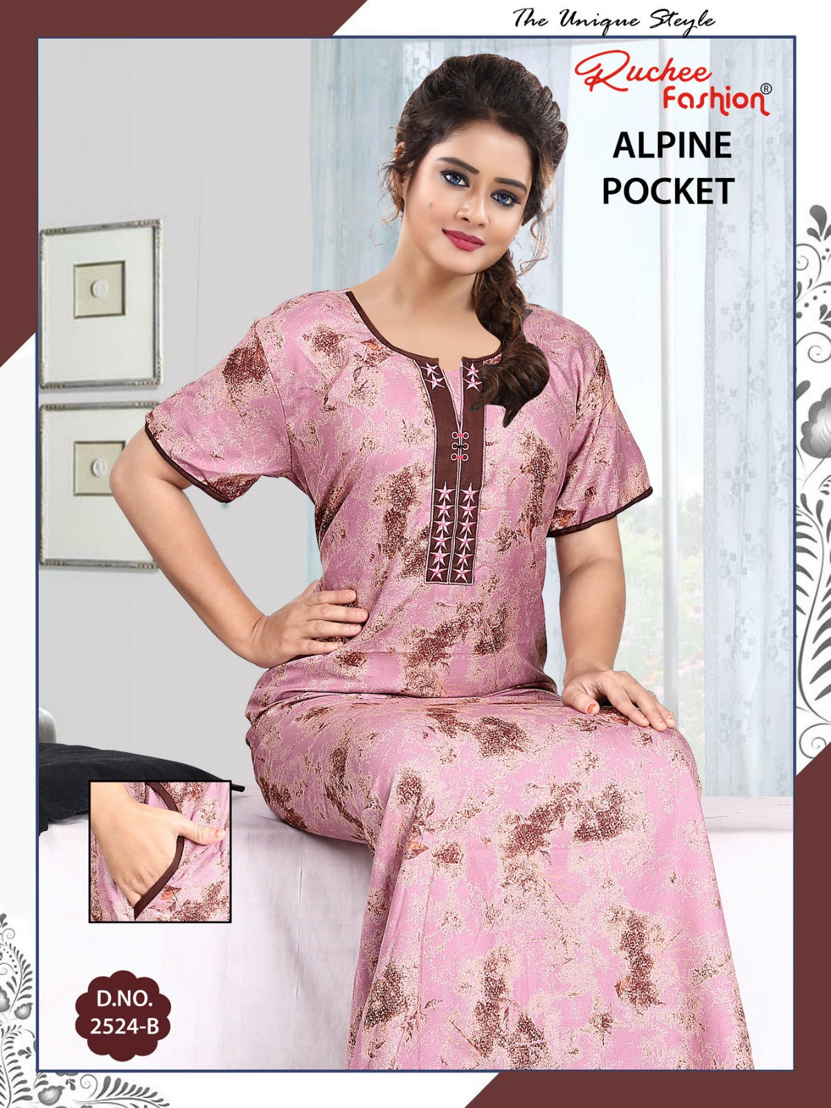 Alpine Pocket 080125 Ruchee Fashion Night Gowns Wholesale