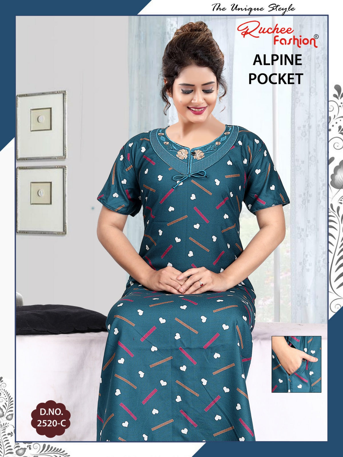 Alpine Pocket 080125 Ruchee Fashion Night Gowns Wholesale