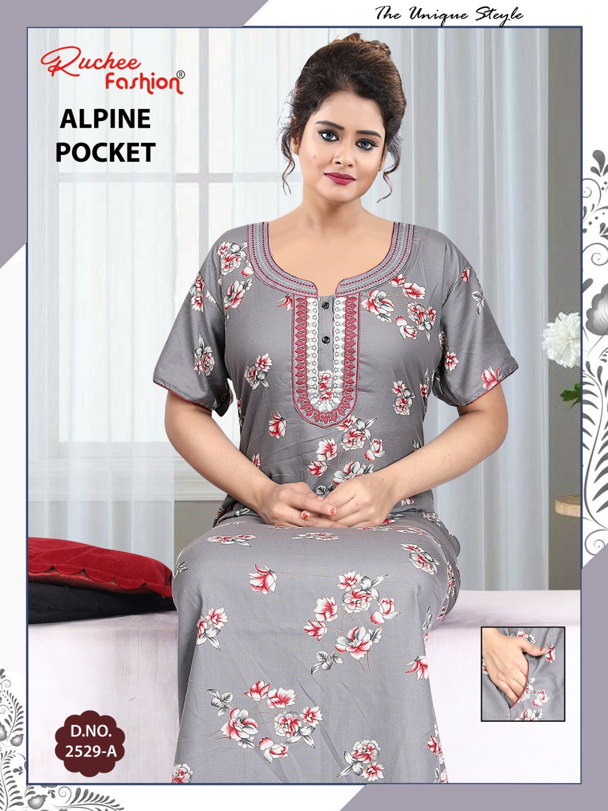 Alpine Pocket 080125 Ruchee Fashion Night Gowns Wholesale