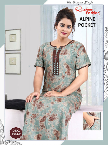 Alpine Pocket 080125 Ruchee Fashion Night Gowns Wholesale