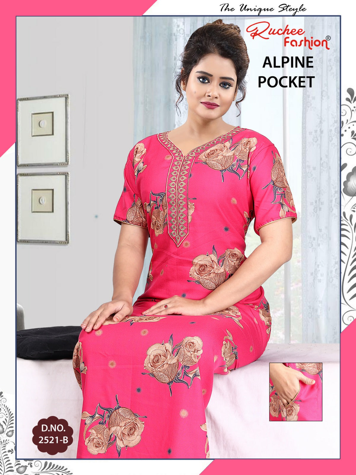 Alpine Pocket 080125 Ruchee Fashion Night Gowns Wholesale