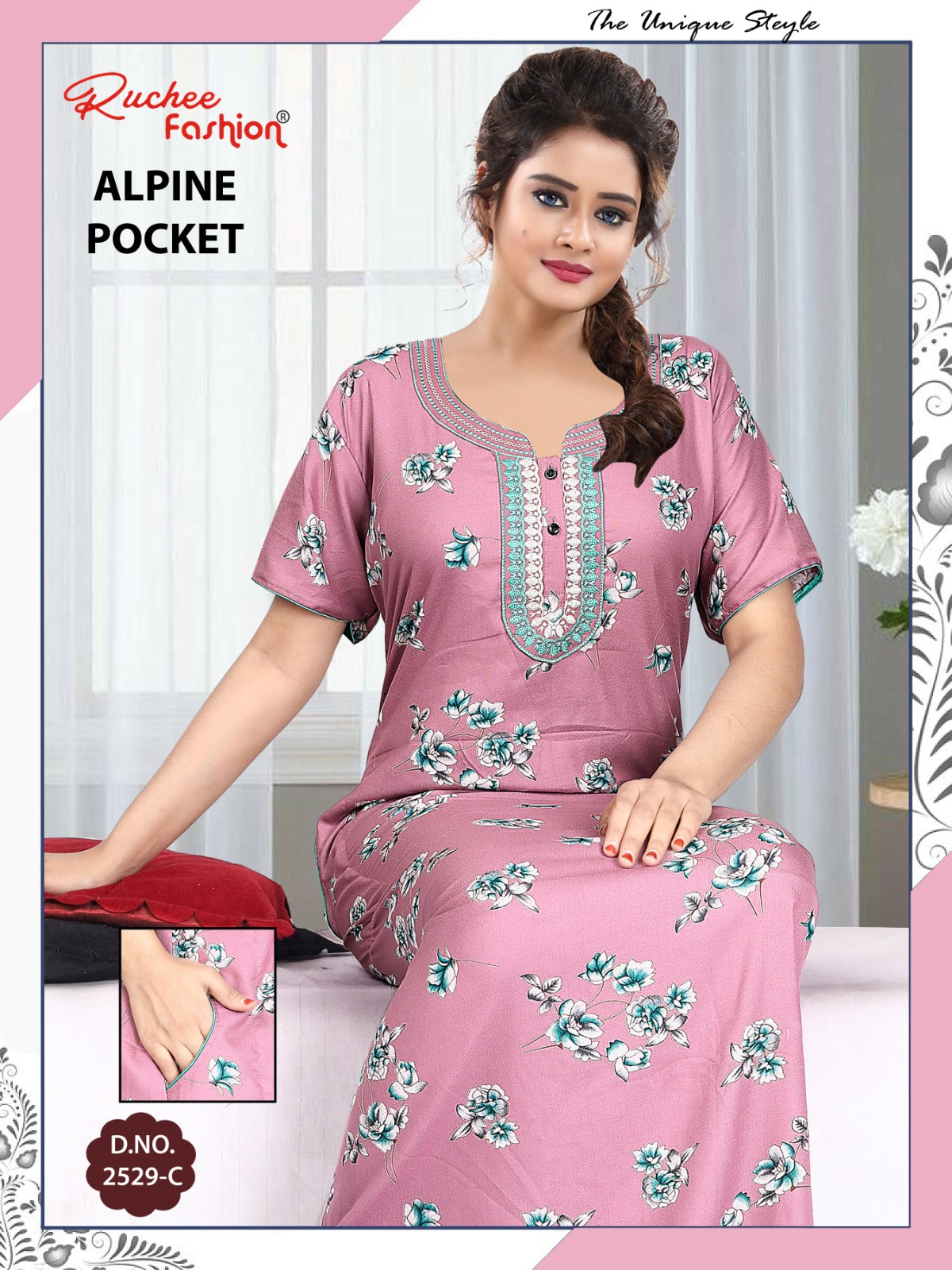 Alpine Pocket 080125 Ruchee Fashion Night Gowns Wholesale