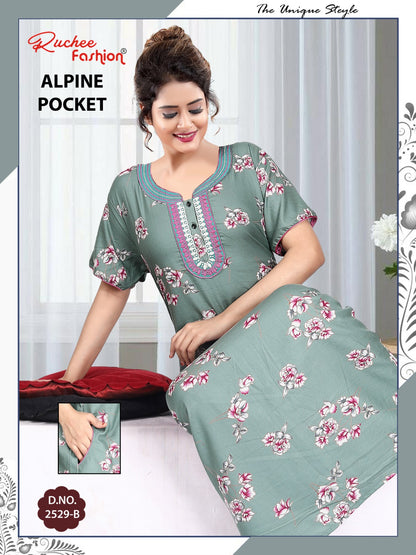 Alpine Pocket 080125 Ruchee Fashion Night Gowns Wholesale