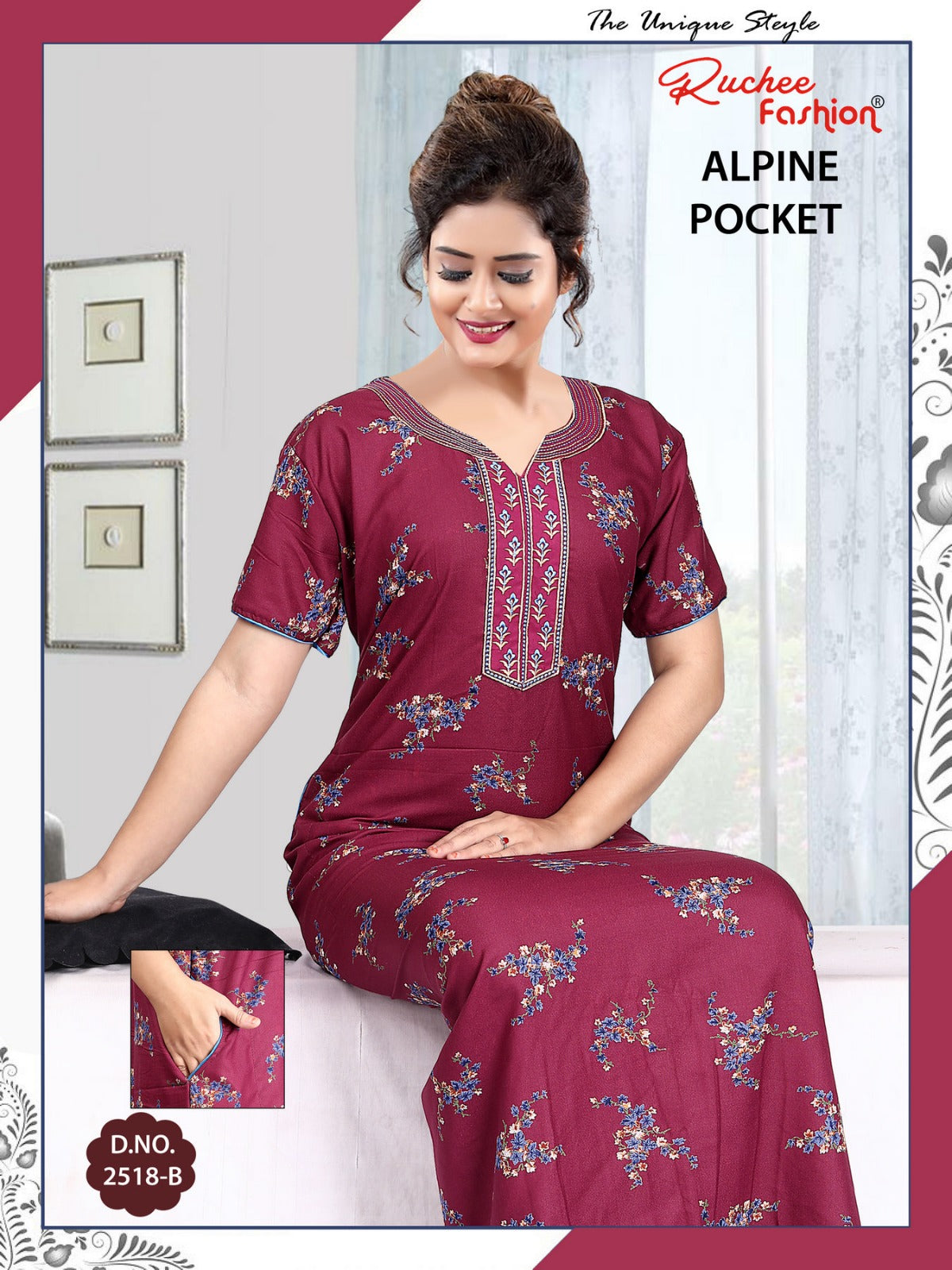 Alpine Pocket 080125 Ruchee Fashion Night Gowns Wholesale