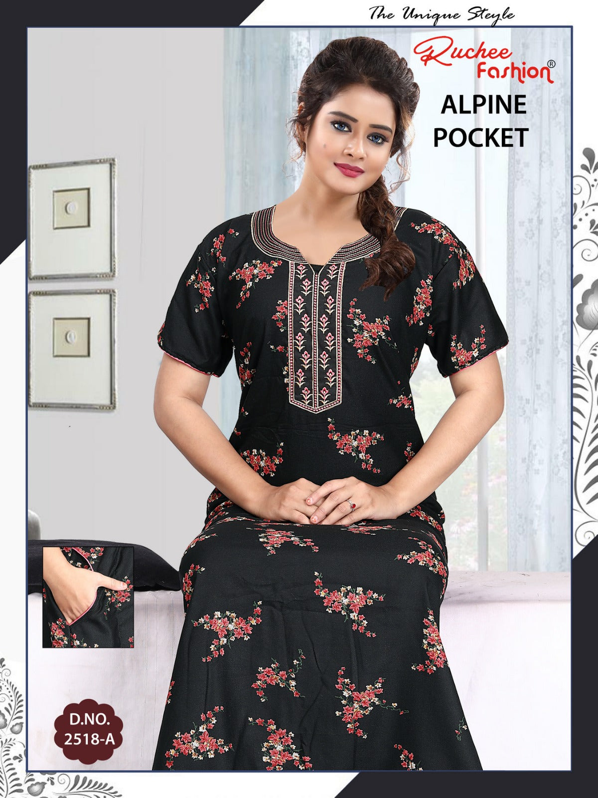 Alpine Pocket 080125 Ruchee Fashion Night Gowns Wholesale