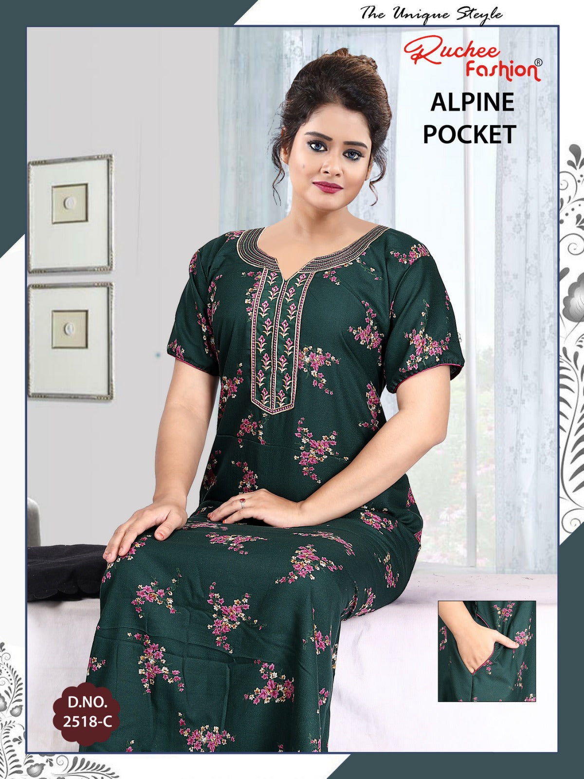 Alpine Pocket 080125 Ruchee Fashion Night Gowns Wholesale