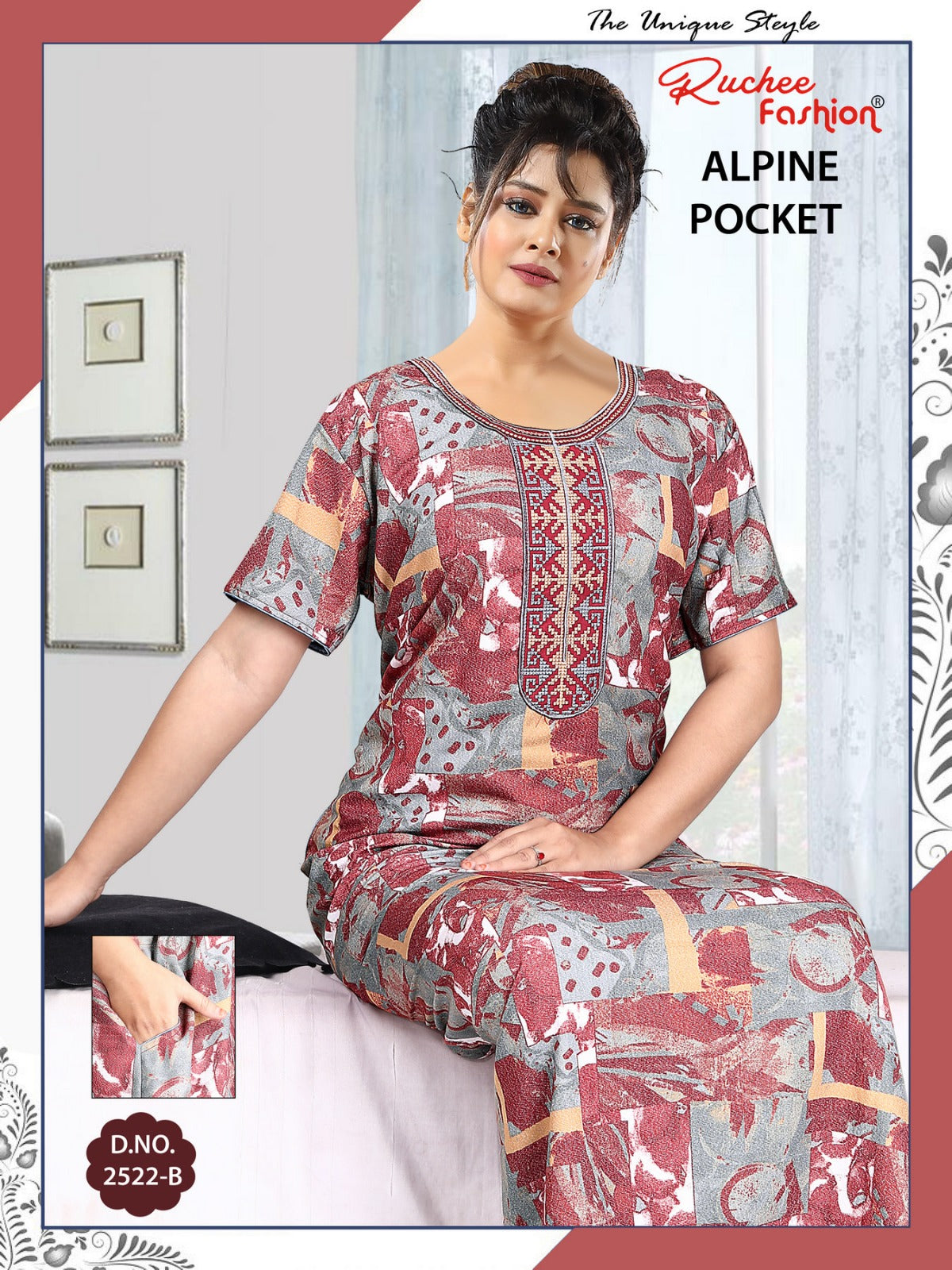 Alpine Pocket 080125 Ruchee Fashion Night Gowns Wholesale