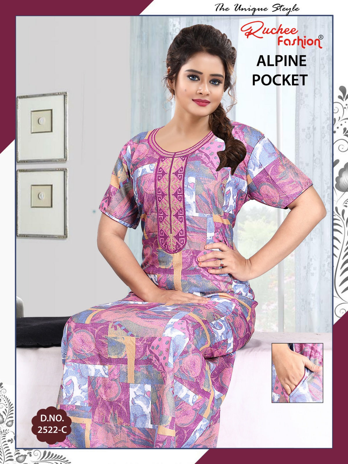 Alpine Pocket 080125 Ruchee Fashion Night Gowns Wholesale