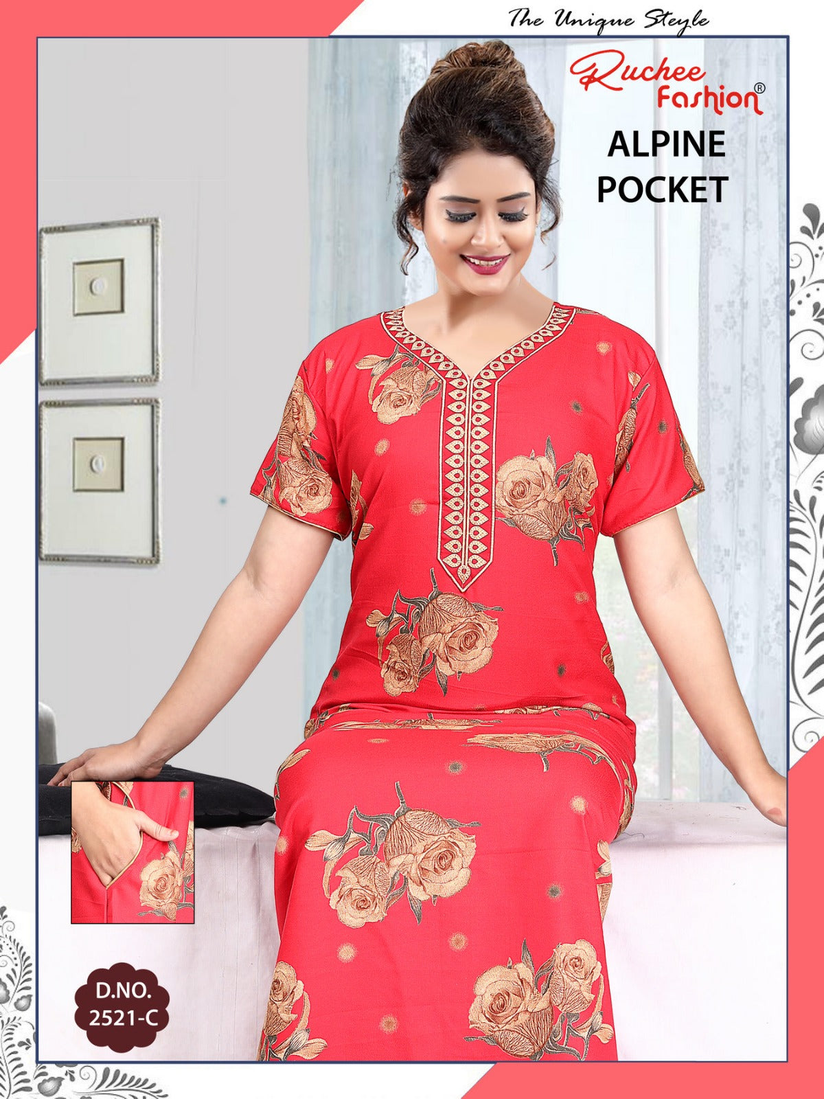 Alpine Pocket 080125 Ruchee Fashion Night Gowns Wholesale