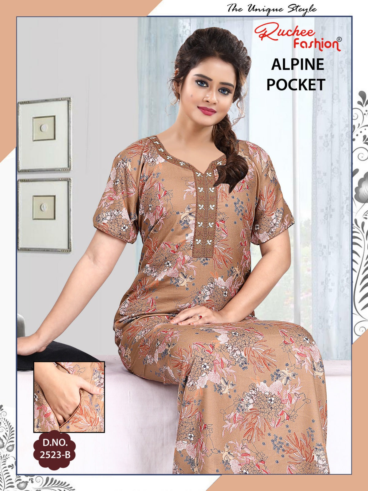 Alpine Pocket 080125 Ruchee Fashion Night Gowns Wholesale