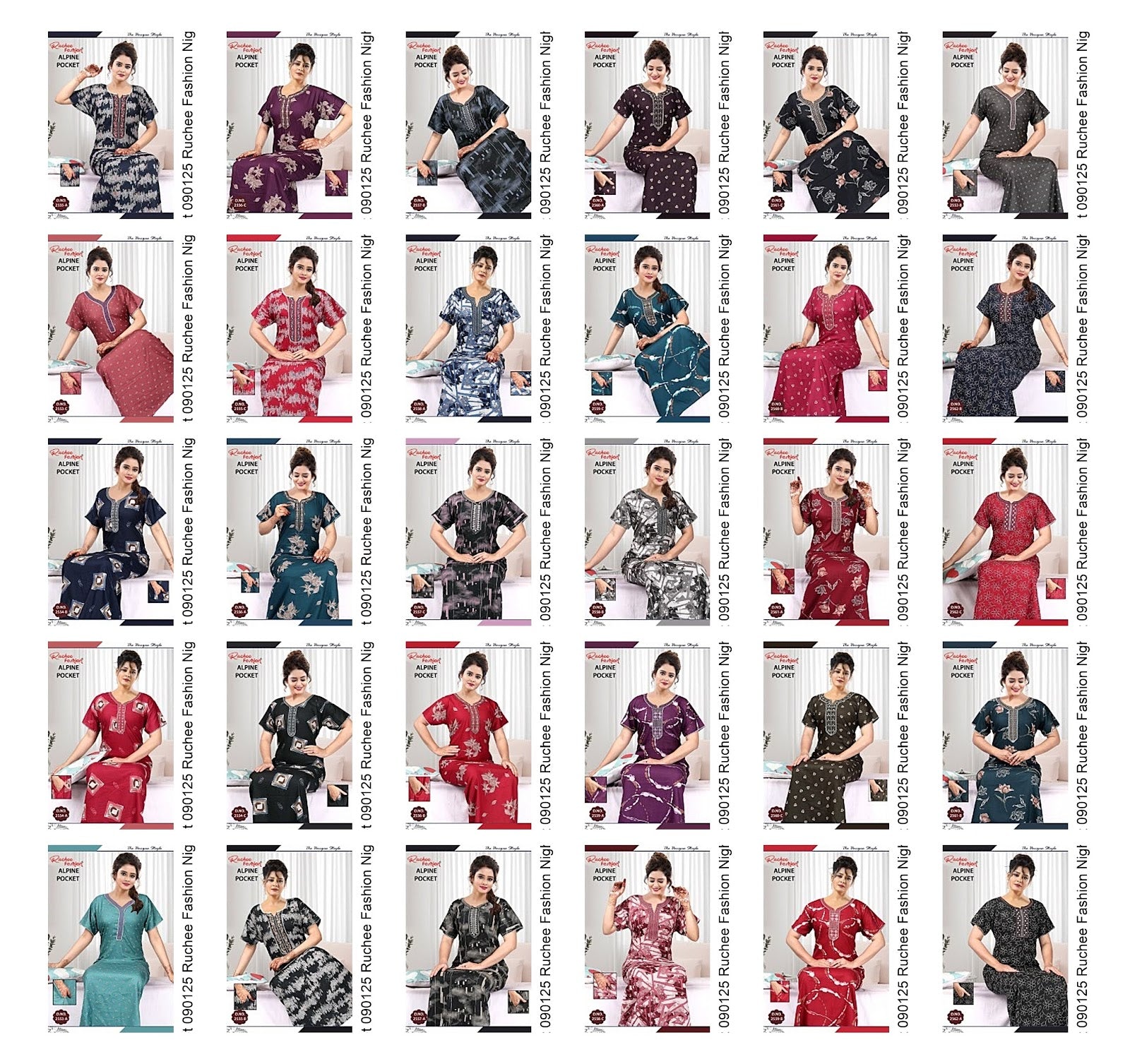 Alpine Pocket 090125 Ruchee Fashion Night Gowns Exporter India