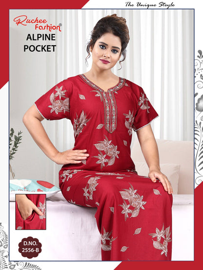Alpine Pocket 090125 Ruchee Fashion Night Gowns Exporter India