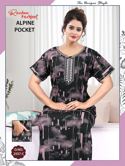 Alpine Pocket 090125 Ruchee Fashion Night Gowns Exporter India