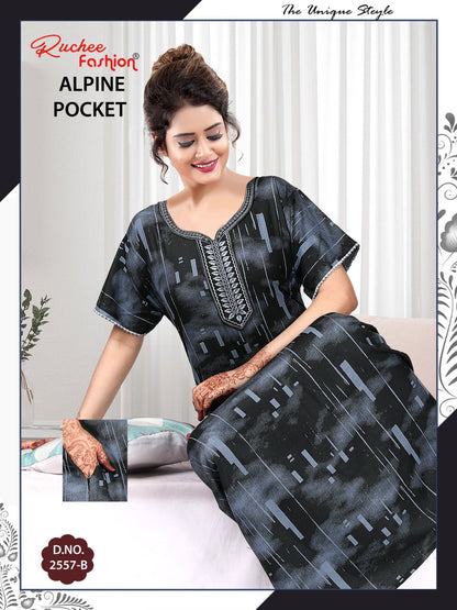 Alpine Pocket 090125 Ruchee Fashion Night Gowns Exporter India