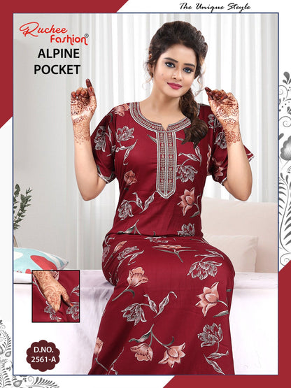 Alpine Pocket 090125 Ruchee Fashion Night Gowns Exporter India