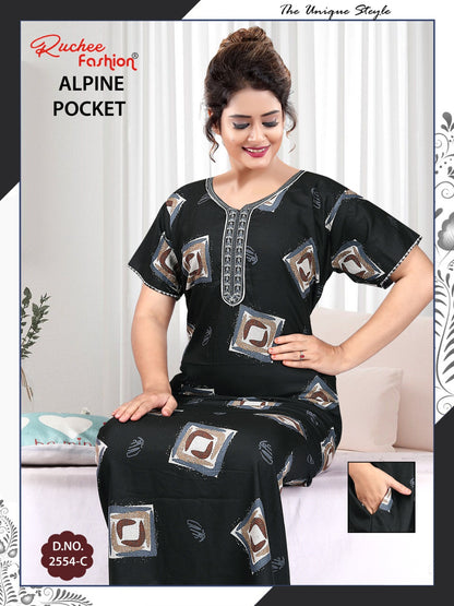 Alpine Pocket 090125 Ruchee Fashion Night Gowns Exporter India