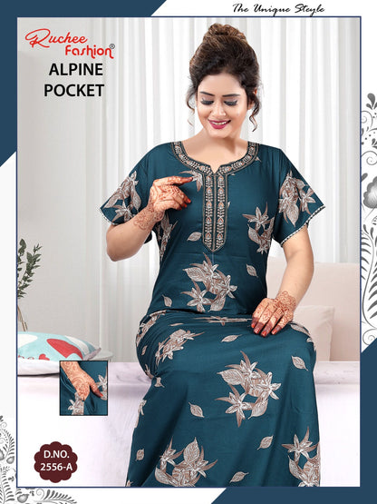 Alpine Pocket 090125 Ruchee Fashion Night Gowns Exporter India