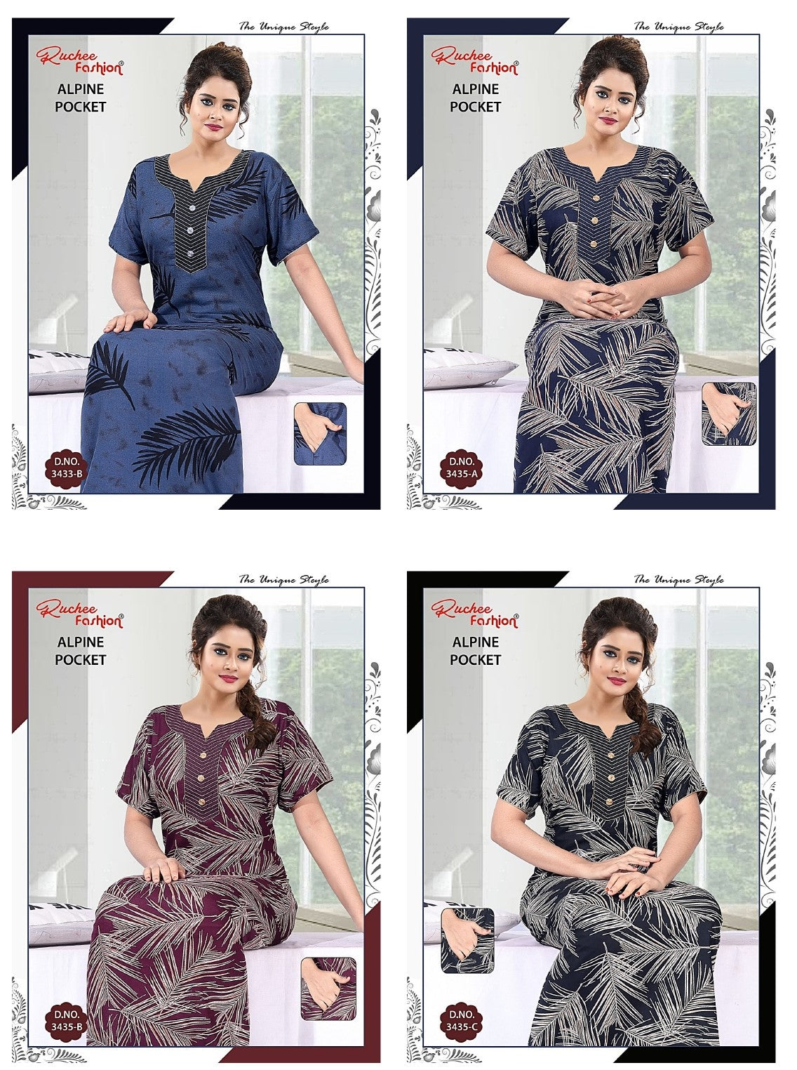 Alpine Pocket 0907 Ruchee Fashion Night Gowns Wholesale Price