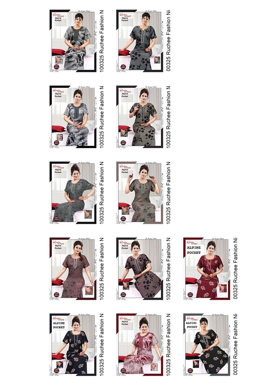 Alpine Pocket 100325 Ruchee Fashion Night Gowns Supplier Ahmedabad