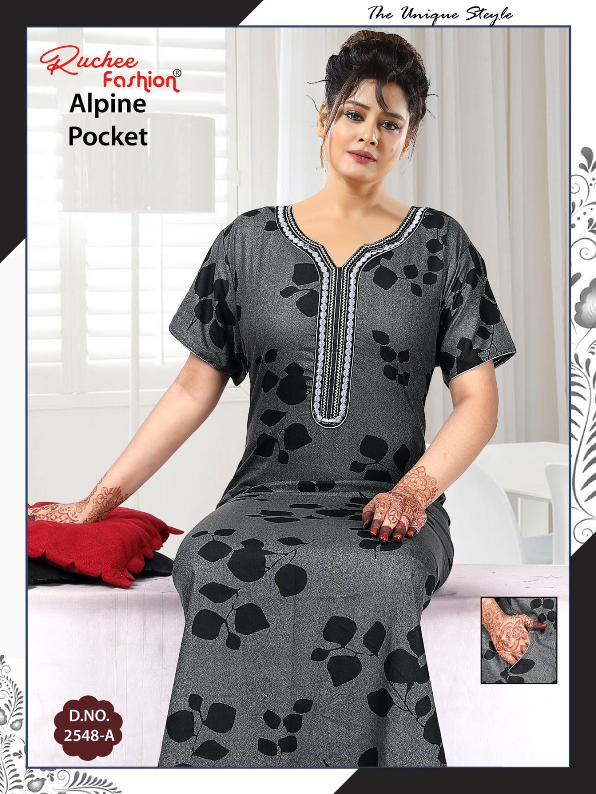 Alpine Pocket 100325 Ruchee Fashion Night Gowns Supplier Ahmedabad