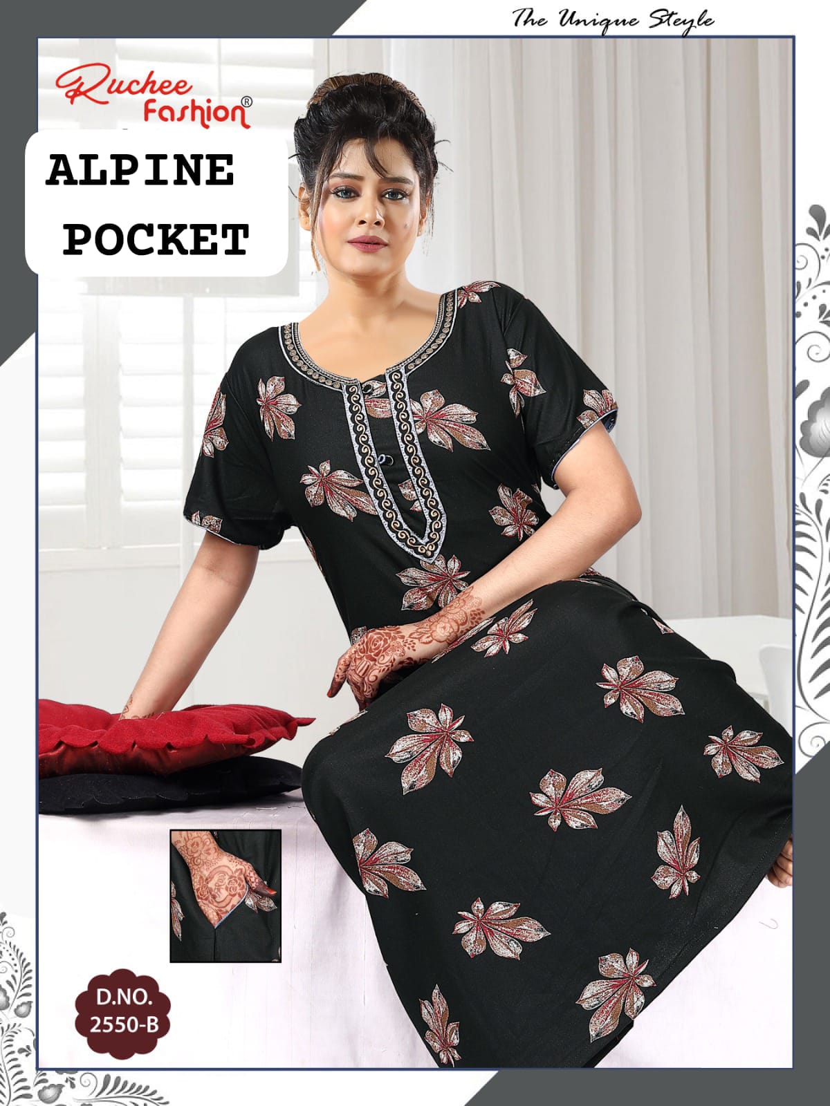 Alpine Pocket 100325 Ruchee Fashion Night Gowns Supplier Ahmedabad