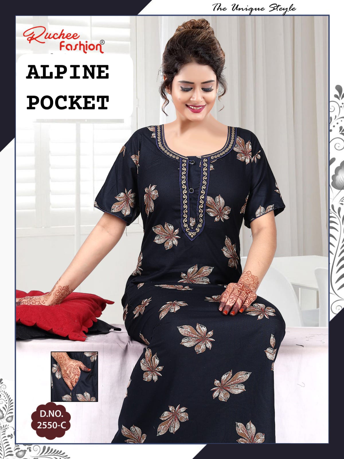 Alpine Pocket 100325 Ruchee Fashion Night Gowns Supplier Ahmedabad