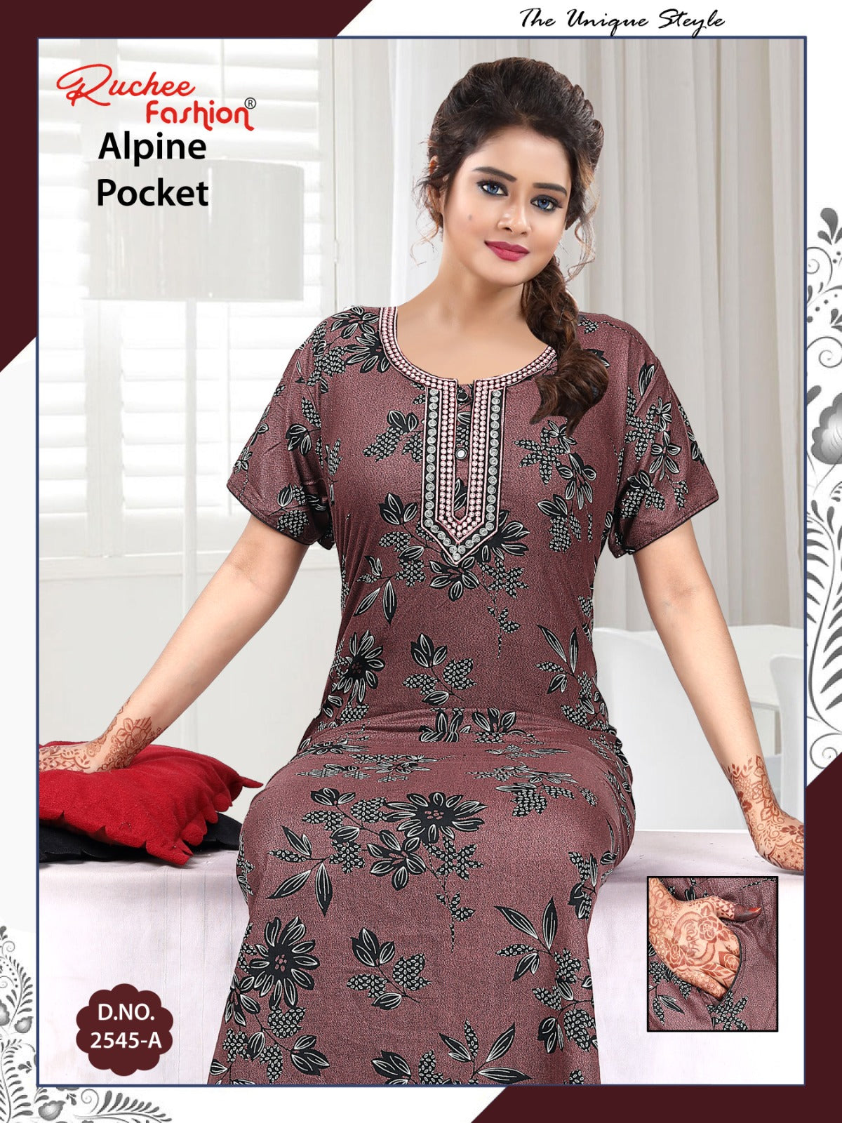 Alpine Pocket 100325 Ruchee Fashion Night Gowns Supplier Ahmedabad
