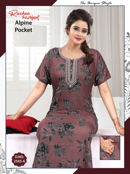Alpine Pocket 100325 Ruchee Fashion Night Gowns Supplier Ahmedabad