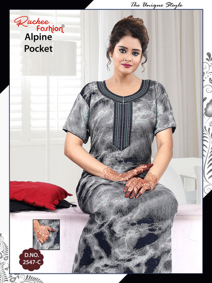Alpine Pocket 100325 Ruchee Fashion Night Gowns Supplier Ahmedabad
