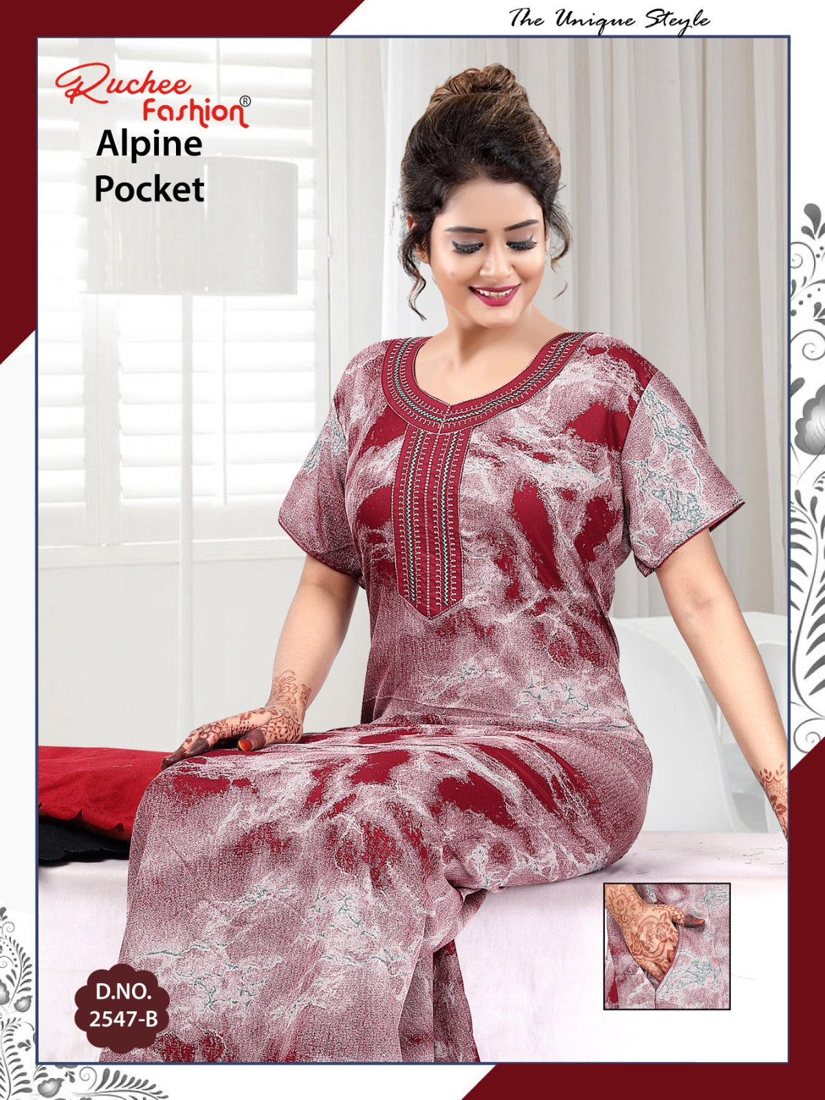 Alpine Pocket 100325 Ruchee Fashion Night Gowns Supplier Ahmedabad
