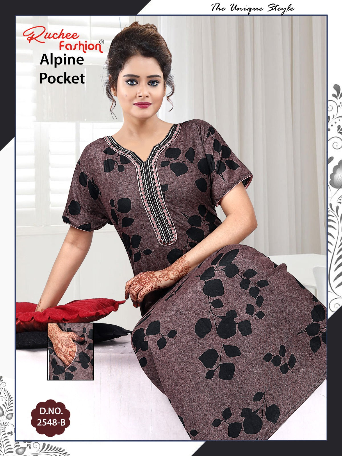 Alpine Pocket 100325 Ruchee Fashion Night Gowns Supplier Ahmedabad