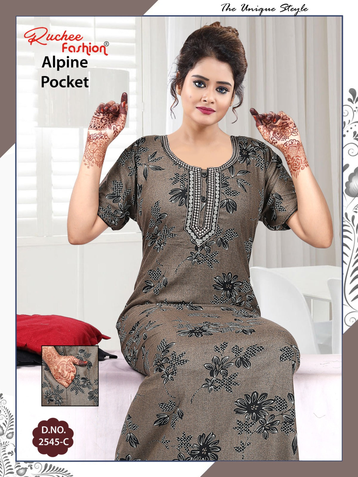 Alpine Pocket 100325 Ruchee Fashion Night Gowns Supplier Ahmedabad