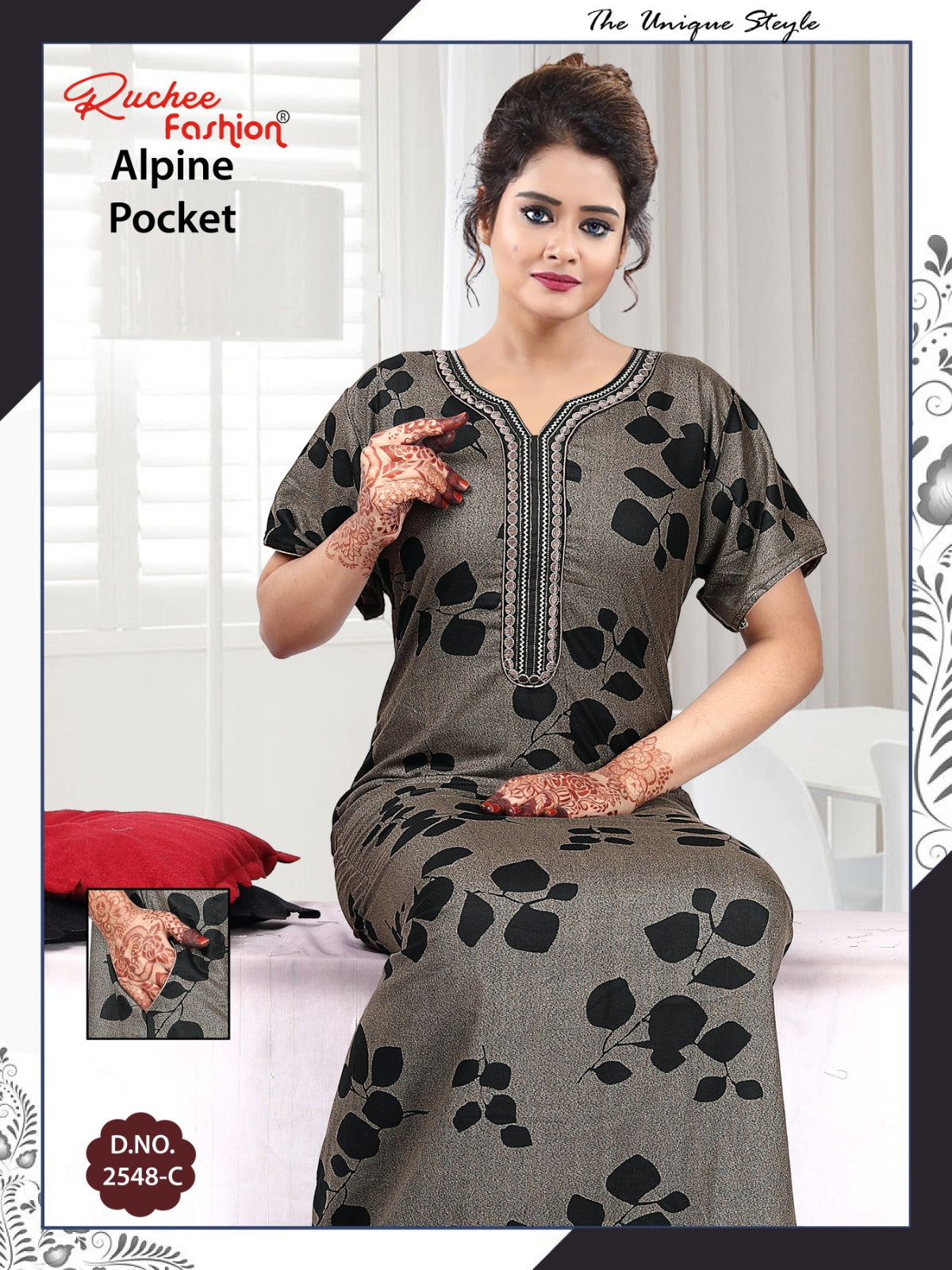 Alpine Pocket 100325 Ruchee Fashion Night Gowns Supplier Ahmedabad