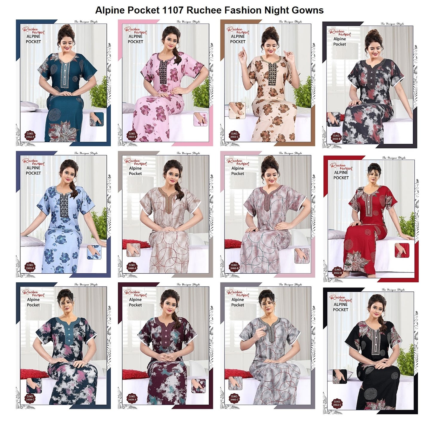 Alpine Pocket 1107 Ruchee Fashion Night Gowns Wholesale
