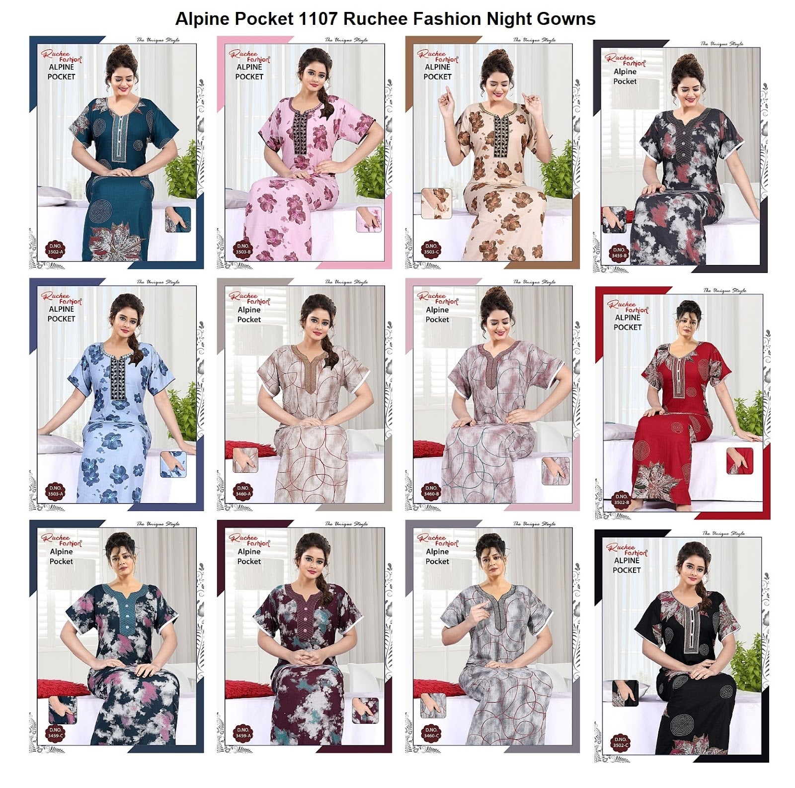 Alpine Pocket 1107 Ruchee Fashion Night Gowns Wholesale